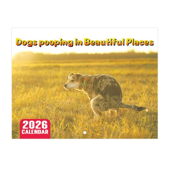 2026 Wall Calendar Dog Pooping/Angry Cat Calendar January 2026 - December 2026 12 Monthly Planner for Classroom Home Office