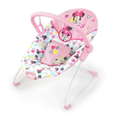 DISNEY BABY -МИННИ- Шезлонг детский Конфетти, Дуга со съемными развивающими игрушками, Успокаивающая вибрация, Можно стирать в машине
