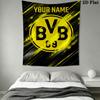 Custom Borussia Dortmund Wall Hanging Printed Fabric Blanket Decorative Tapestries for Bedroom Living Room Home Decor