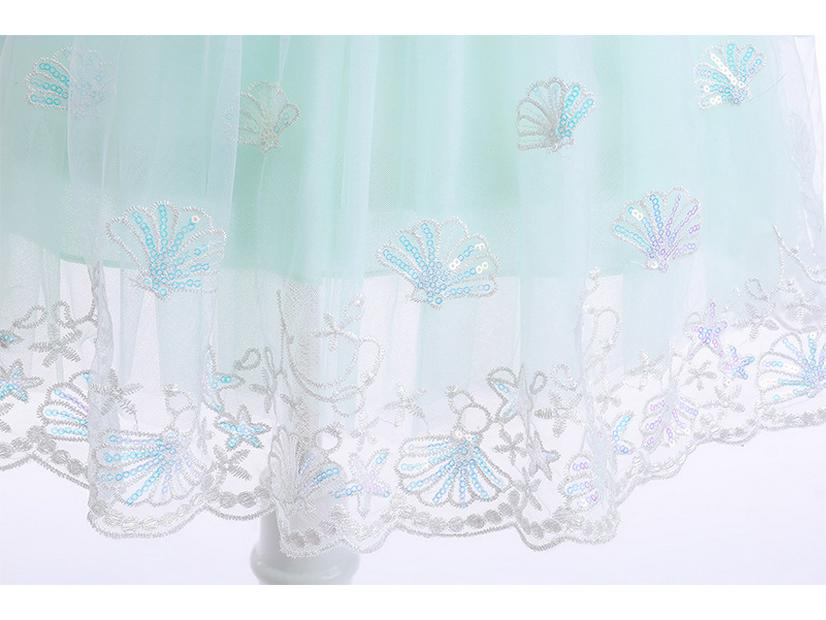 Платье принцессы-русалки с пайетками для маленькой девочки: Модная вышитая сетка для летних дней рождения