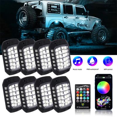 8 шт. RGB LED Рок-свет Неоновый комплект для днища Автомобиля Управление через Приложение + Пульт ДУ Для Джипа Грузовика Внедорожника