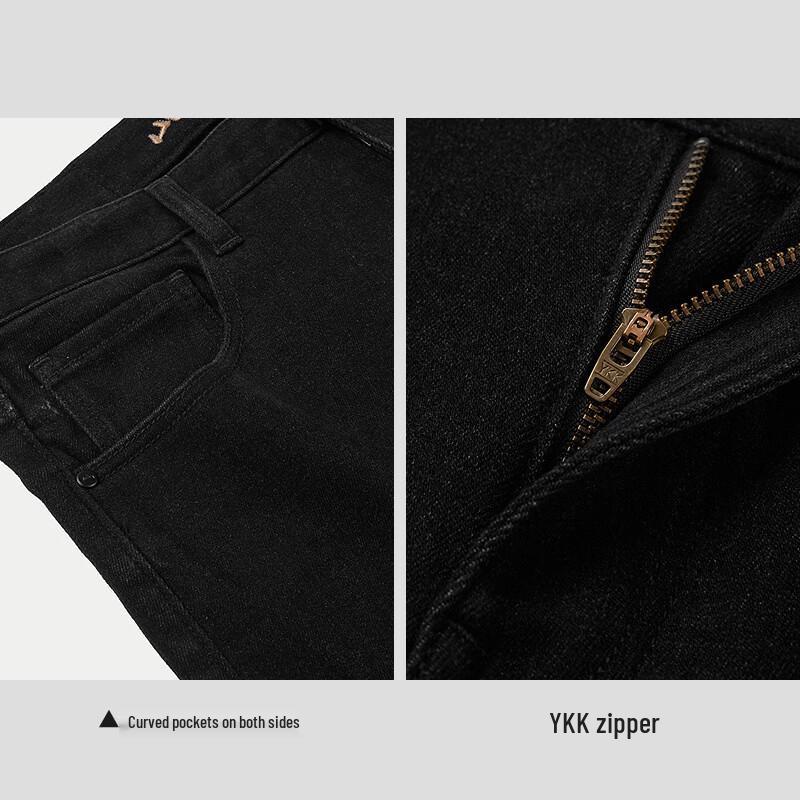 Мужские прямые утепленные джинсы