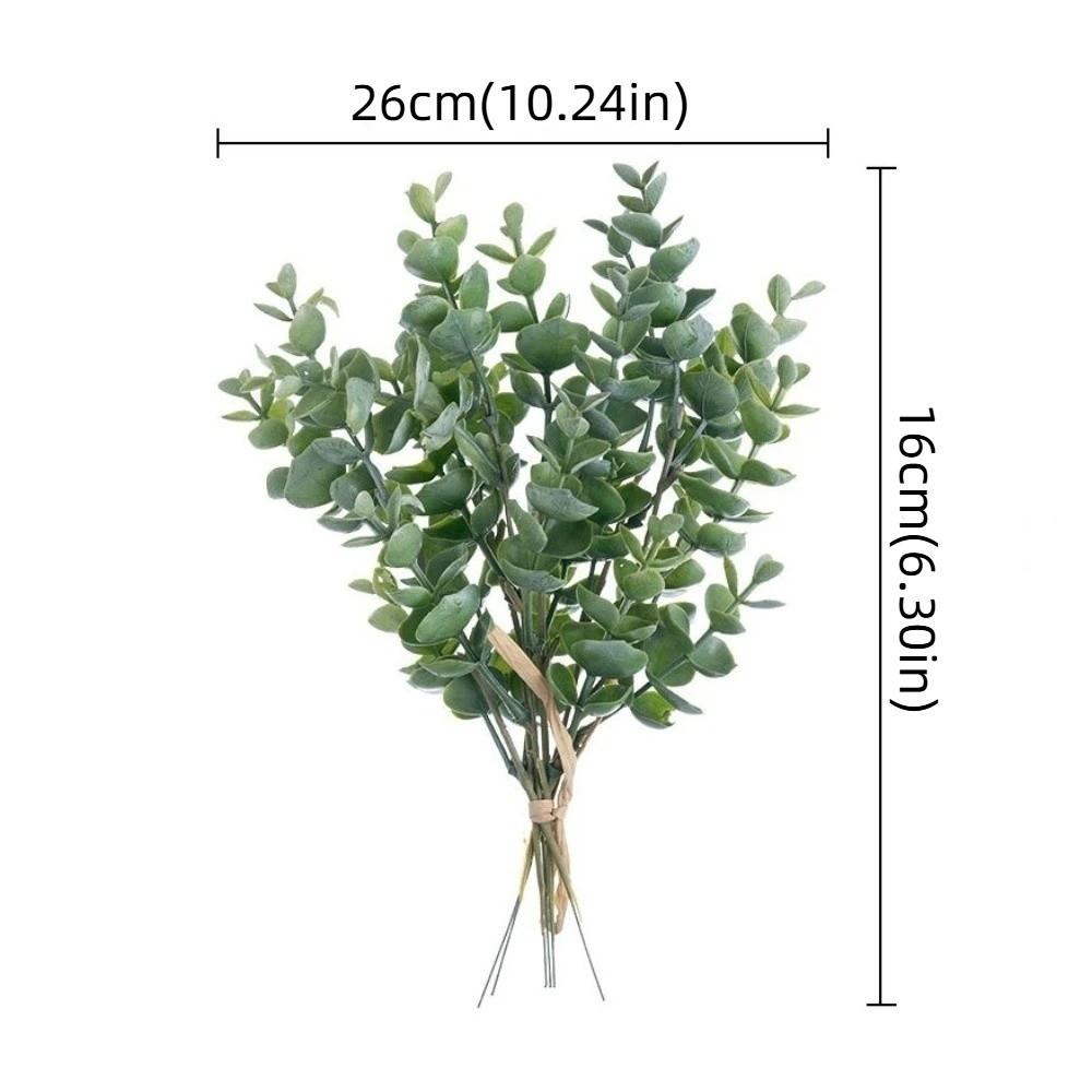 Plastic Artificial Eucalyptus Bouquet UV Resistant Lifelike Simulation Green Plants Non-Fading Handmade Faux Flower Bouquet