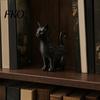 Retro Black Cat Incense Holder 3D Printed Figurines, Multi-purpose Mini Flower Matte Storage Tube Pot, Desktop Organizer for Home Decor & Lovers