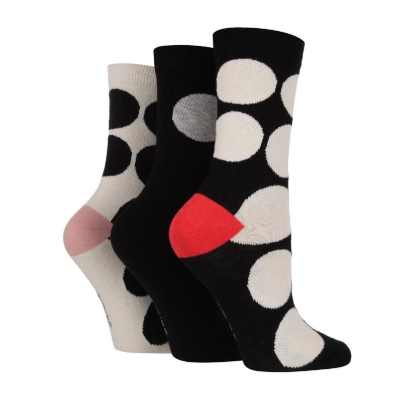 Sock Shop Женский набор носков S Черный с крупным горошком