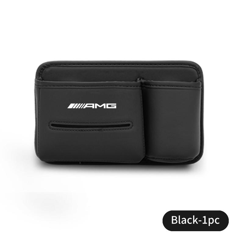 BTY4 Leather Car Seat Storage Bag Cup Holder Tissue Box Organizer For Mercedes Benz AMG A B C E S G Class W201 W210 W108 W205 W203