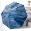1 шт. Автоматический зонт-трость «Морские волны» с кнопкой быстрого открывания/закрывания, Ветрозащитная конструкция, Легкий портативный зонт для женщин и мужчин 6047