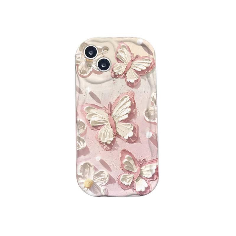 Масляная живопись Бабочка Чехол для iPhone для iPhone 17, 16 Pro, 15 Pro Max, 14, 13 - Европейская/Американская Девичья Мода.