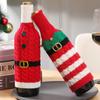 2pcs Christmas Decoration Supplies Knitted Striped Creative Wine Bottle Covers Kitchen Dining Room Wine Bottle Dress Up