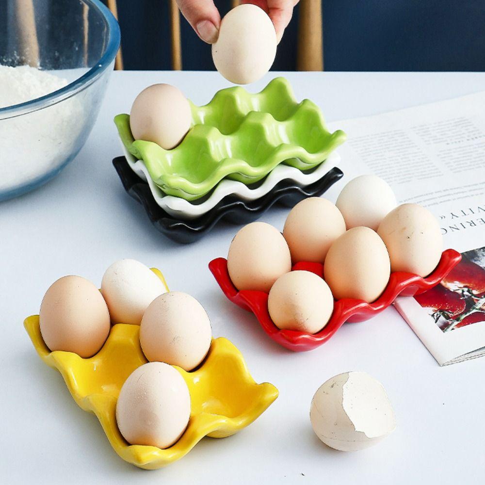 Christmas DIY Boiled Egg Serving Dish Kitchen Porcelain Eggs Tray Egg Stand Storage Rack Egg Holder