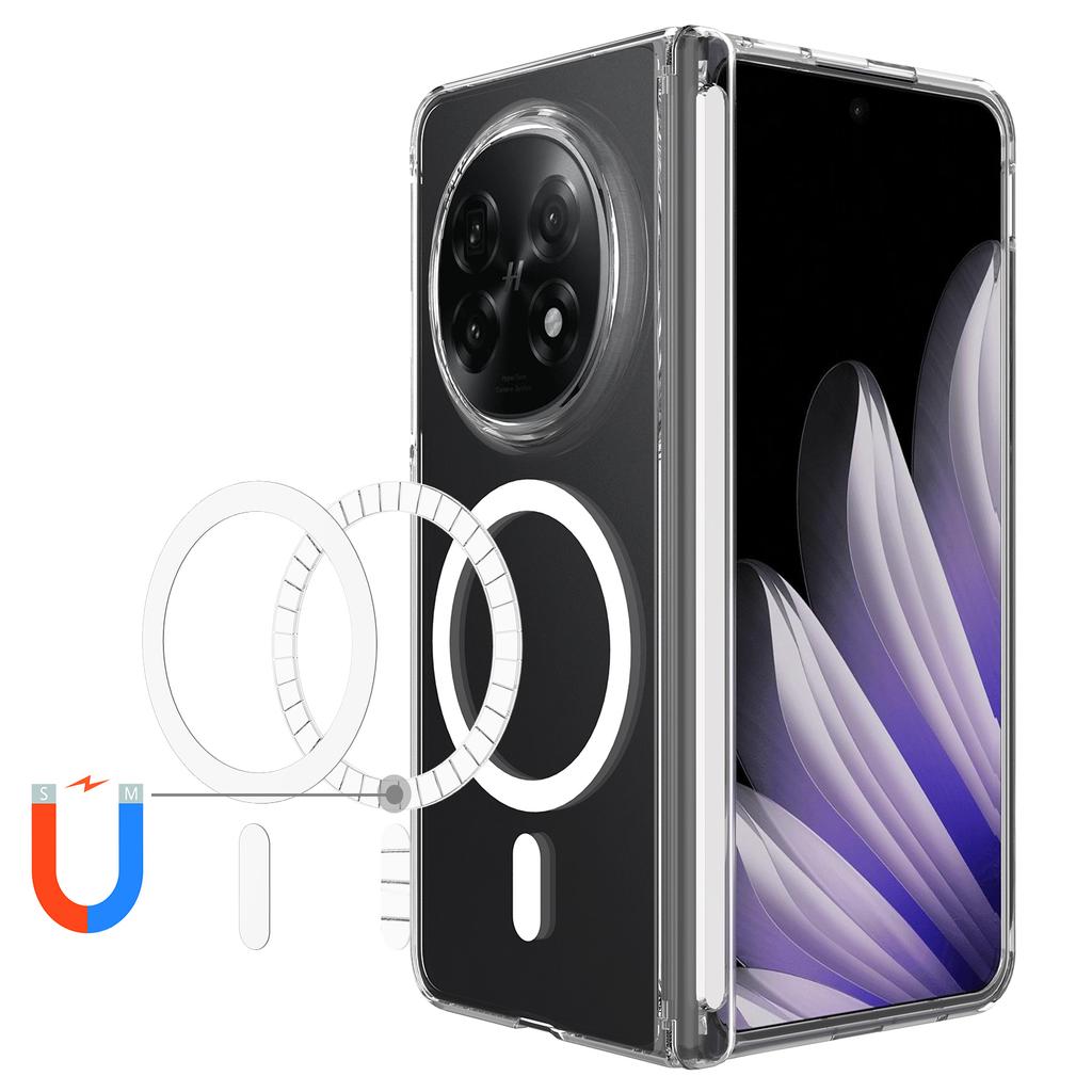 Для Oppo Find N5 5G/OnePlus Open 2 Прозрачный чехол ТПУ+Акрил Магнитная накладка для телефона Совместимая с MagSafe