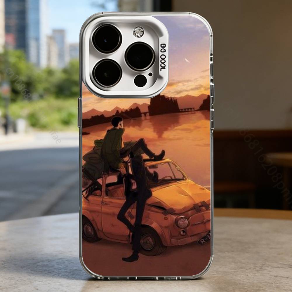 Аниме L-Люпен III Белый ударопрочный чехол для телефона для iPhone 16,15,14,13,12,11,Pro,XS,Max,Plus,Mini,SE