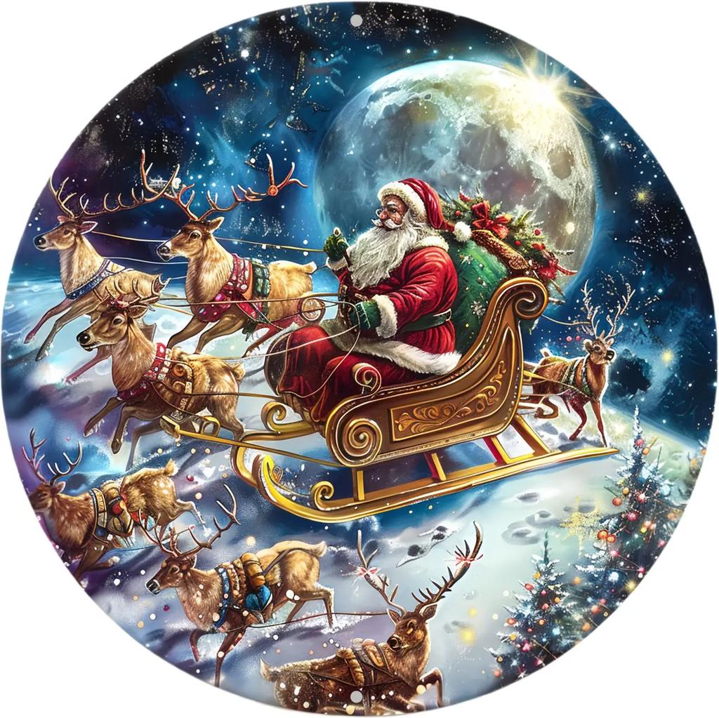 Круглая металлическая жестяная вывеска, художественная роспись, венок, декоративные тарелки, мультяшный снеговик, рождественский постер для декора стен дома, сада, гаража