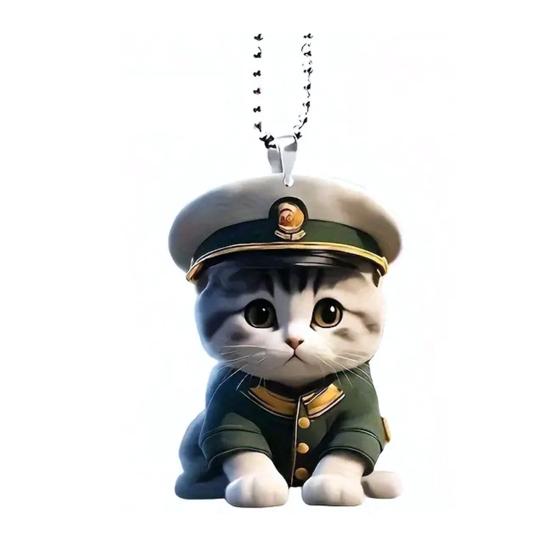 Cat Pendant Car Ornament Hanging Realistic Animal Cat Rearview Mirror Hanging Decor Acrylic Car Charm Party Festival Gift for Car Lovers