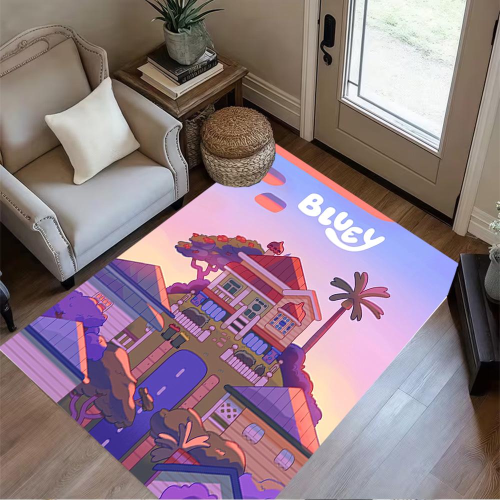 Bluey Friends Adventure Floor Mat Perfect for Kitchen Dining Room Entryway Foyer Anti-slip Rug Office home decor Perfect Gift for Women/Men
