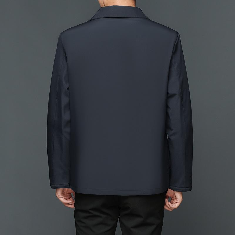 Men's Winter Casual Lapel Cotton Jacket - Middle-aged & Elderly, Thickened Fashionable Dad Coat, Business Style