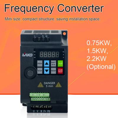 Однофазный векторный преобразователь переменного тока 220 В, преобразователь частоты VFD для бесступенчатой ​​скорости двигателя