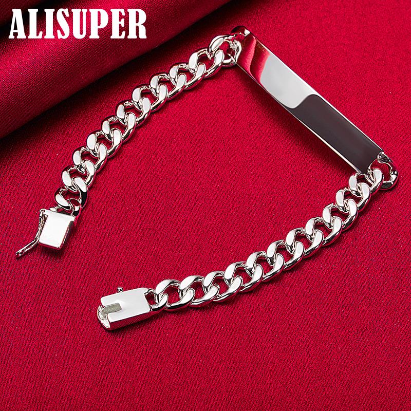 925 Sterling Silver 8mm Smooth Sideways Bracelet Jewelry