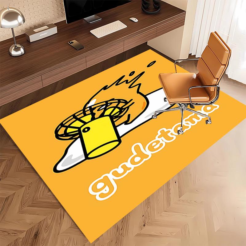 1pc Sanrio Gudetama Print Area Rug - Soft, Washable Non-Slip Indoor Mat, Living Room, Home Office Decorative Rug,Office Decorative