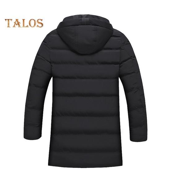 Мужское хлопковое пальто с капюшоном, длинными рукавами, карманами, длинный пуховик, застежка-молния, однотонные карманы, утолщенная повседневная верхняя одежда