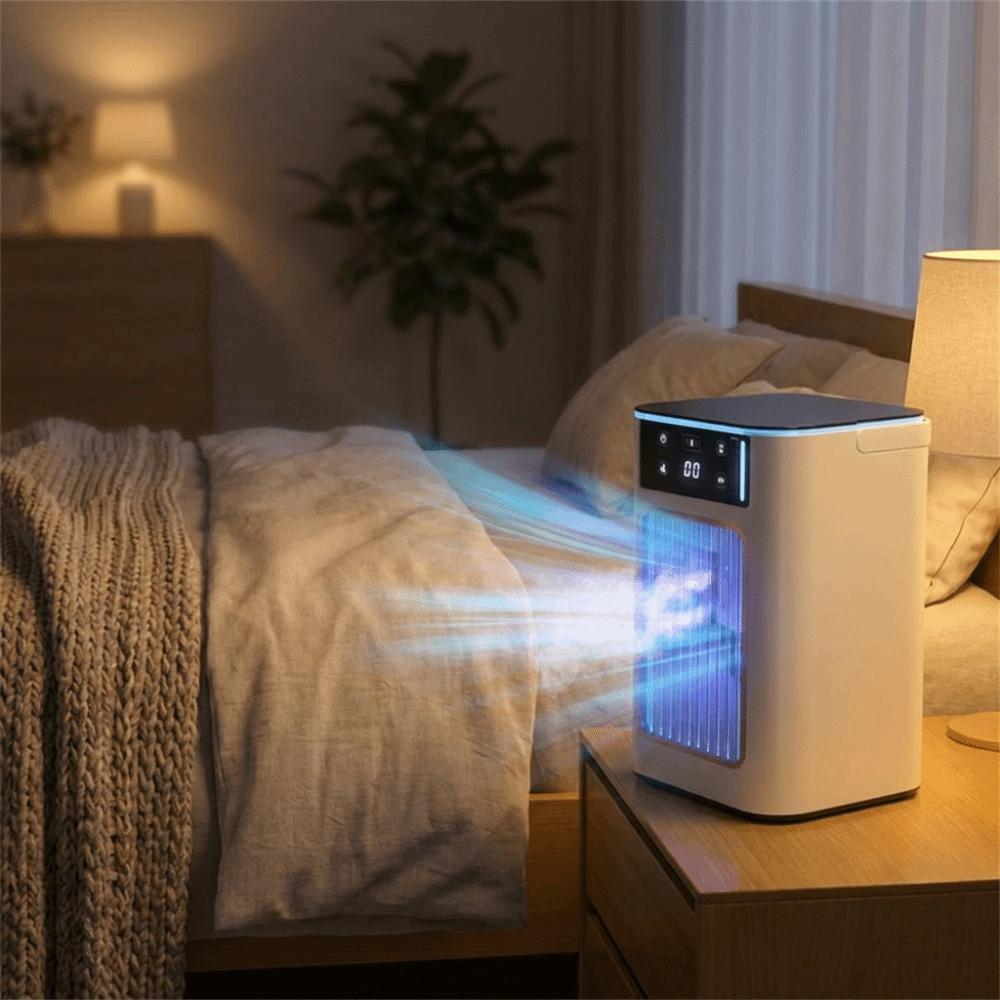 Compact Design Portable Mini Mist Spray Fan Gentle Cool Airflow Fine Mist Multifunctional Desktop Cooling Fan Simple Operation