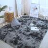 Nordic Style Grey Carpet Tie Dyeing Plush Soft Carpets for Living Room Bedroom Anti Slip Water Absorption Area Rugs Floor Mat