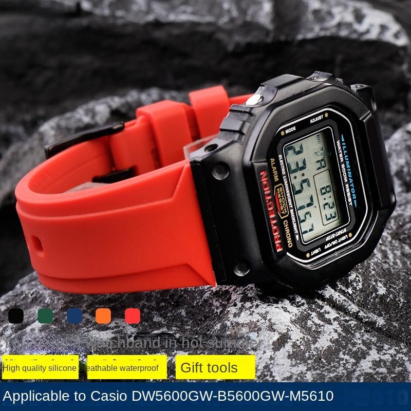 Для G-SHOCK Casio GW6900 DW5600 GW-B5600 GM-5600 водостойкий приподнятый силиконовый ремешок DW-5600 мягкий мужской браслет 24-16 мм Выпуклый