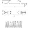 316 Stainless Steel Line Cleat Polished Silver Straight Fairlead Bow Chock  Marine Accessories