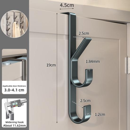 Door Hook Metal Coat Rack Strong Load-bearing Space Saving Simple Installation Hats Bags Organizer Towel Clothes Hanger