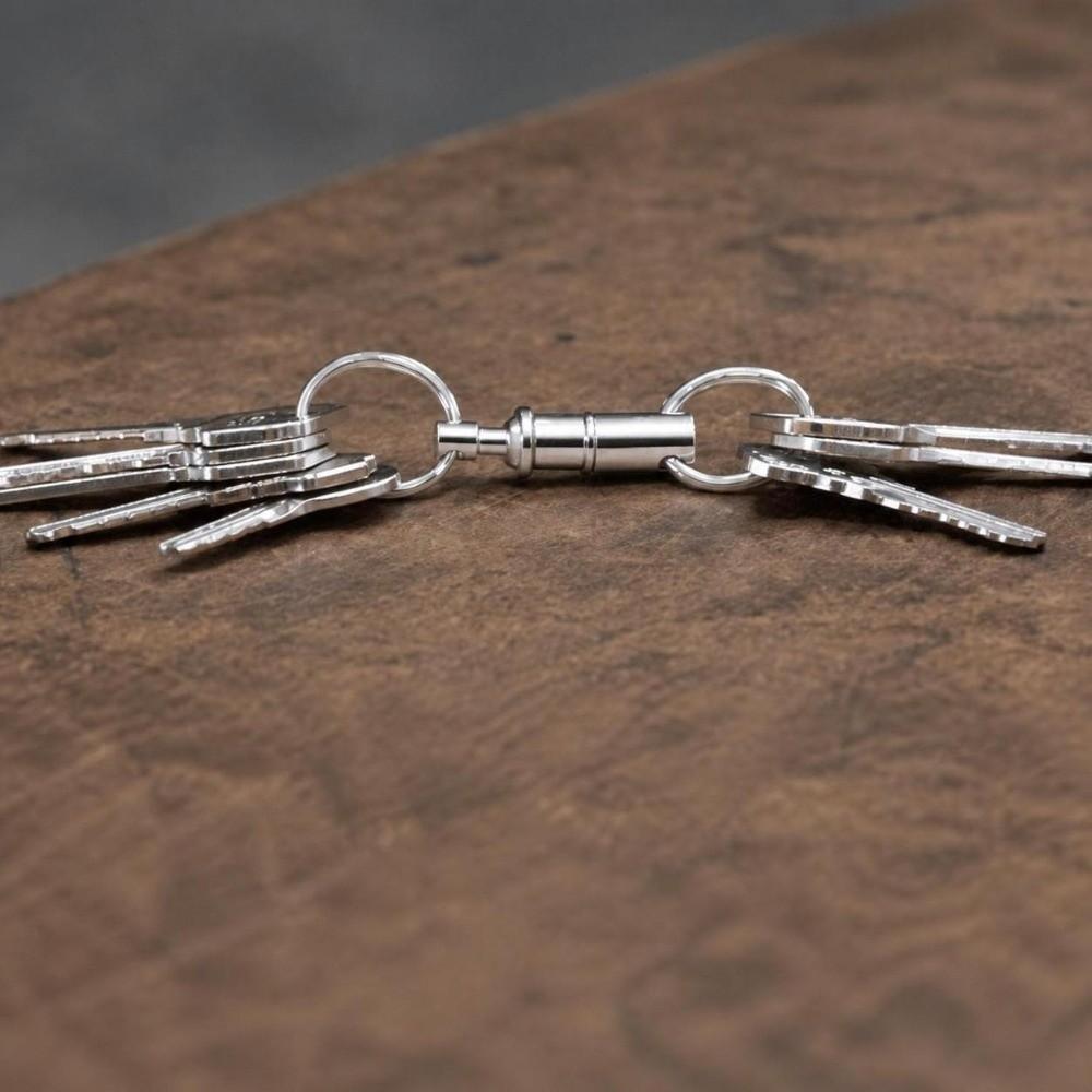 10 Pack Zinc Alloy Detachable Key Ring Silver Pull-Apart Key Chain Holder Bags