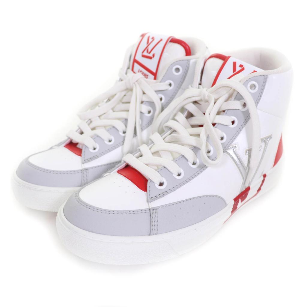 Pristine LOUIS VUITTON High cut sneakers Charlie line White red leather Women 36 Used