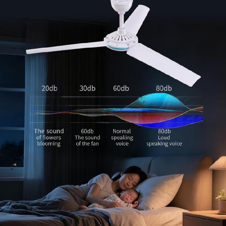 Маленький потолочный вентилятор 27,5 дюймов, 3 лопасти, современный, для помещений и улицы, с тихим мотором, для спальни, 220В, 50Гц