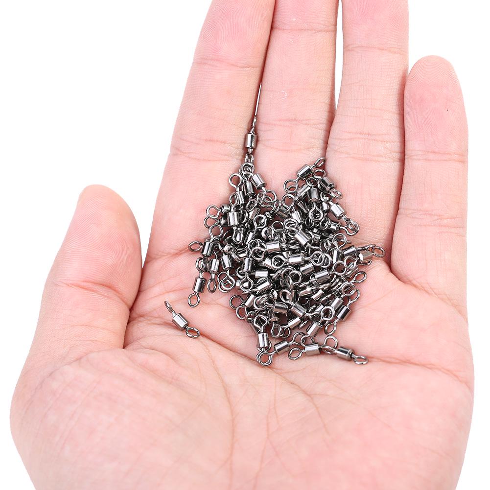 100 Pcs 12mm High Tensile 8 Shape Barrel Bearing Fishing Swivel Snap Hook Connect Ring