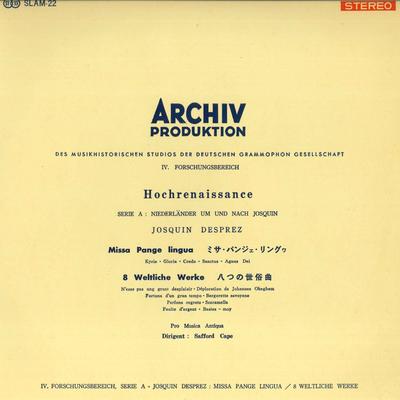 LP Запись PRO MUSICA ANTIQUA, SAFFORD CAPE - Депре Мисса Pange Lingua / 8 Welt SLAM22 ARCHIV Япония Классика Б/У