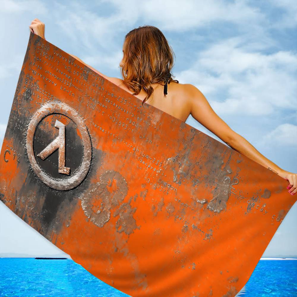 Game H-Half Life Anime Beach Swimming Towel Soft Absorbent Washcloth Children's Gifts for Kids Travel Camping Gym