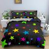Каваи Блестящие Звезды Пододеяльник Твин Квин Психоделический Космос Звездное Небо Покрывало Красочный Звездный Галактический Комплект Постельного Белья