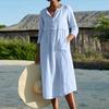 Explosion Style Loose Dress Summer Regular Sleeves Single-breasted Cotton and Linen Summer Casual Women's Clothing