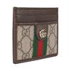 Gucci Ophidia Логотип Double G Фурнитура Светлое Золото Кожа и Холст Держатель для Карт Женский Держатель для Карт Бежево-Коричневый 838486-FAE0L-9746