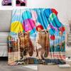 Cute Throw Blankets Girls Purple Blanket for Adults Kids Cat Throw Blanket for Bed Couch Living Room