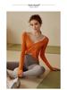 Women's Autumn V-Neck Long Sleeve Yoga Top - Nude Feeling, Ideal for Running, Fitness, and Pilates