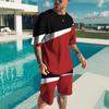 European and American Summer Men's Trend Casual Beach Style High-quality 3D Digital Printed T-shirt and Shorts Set