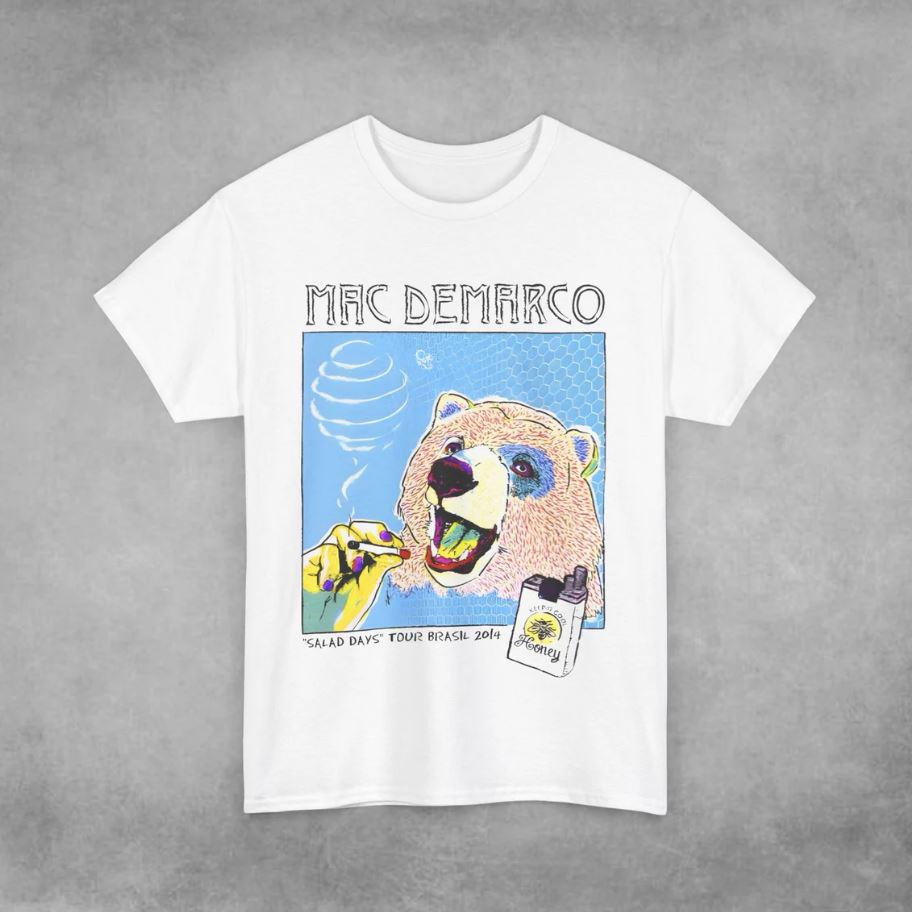 Концертный тур Mac Demarco Рок-музыка Короткая футболка Мужская Женская Хлопковые рубашки