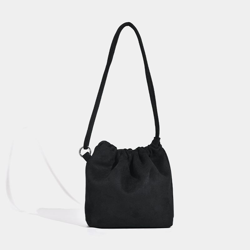 Винтажная красная замшевая сумка-ведро женская Niche брелок завязывающийся шнурок сумка через плечо