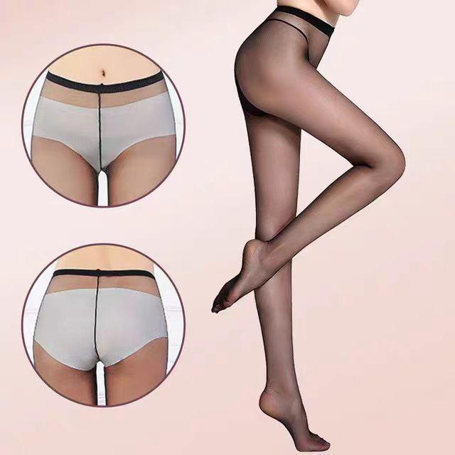 Ультратонкие летние женские чулки 0D: Невидимый, прочный, прозрачный черный шелк с Т-образным вырезом