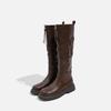 Maillard Strap Niche Design Long Boots Female Knight Boots Female Height Increase Thin Brown Locomotive Boots But Knee