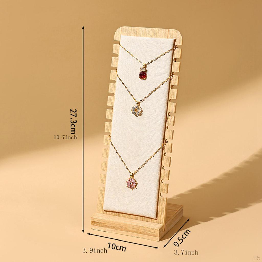 Elegant Bamboo Jewelry Stand for Necklace Organization