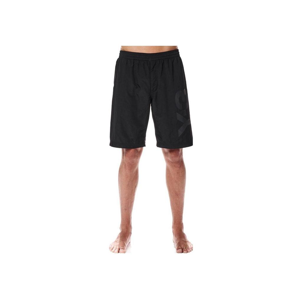 Y-3 SS22 Printed Logo Solid Color Loose Straight Shorts Men Bottoms Black HG8615