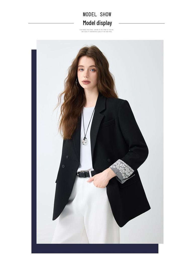 Женский Серый Пиджак - Осень/Зима 2025 Повседневный Стиль Социалистки с Высоким Чувством Дизайна