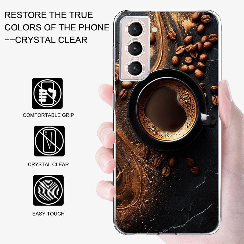 Stop and Enjoy The Coffee of This Moment Phone Case For Samsung Galaxy S25 Edge S24 S23 FE S21 S20 S10 Plus S22 S26 Ultra Cover