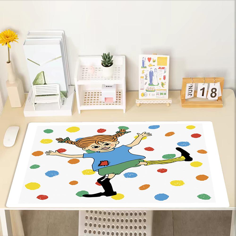 Pippi Longstocking Theme Mouse Pad, Non Slip Rubber Base, Multifunctional Office & Home Decor, Perfect for Workspace Personalization.
